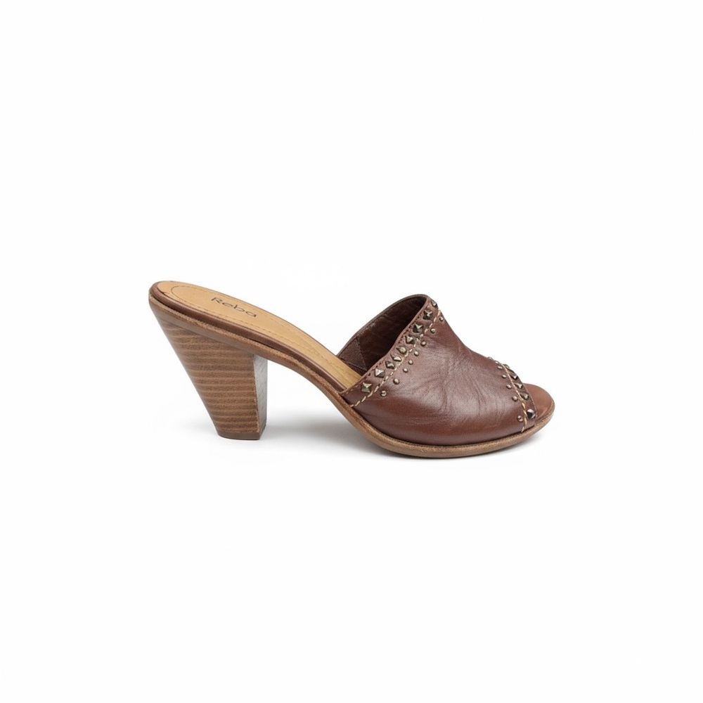 Reba by Reba McEntire ❁ Jasper Leather Open Toe Studded Sandals ❁ Brown ❁ 8.5M ❁